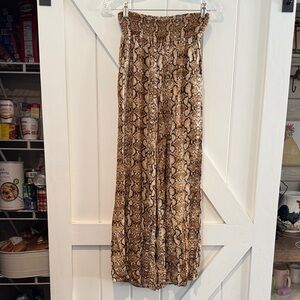 Chic Snake Print Wide Leg Pants